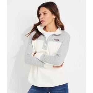 Women's Vineyard Vines Mixed Media Sherpa 1/2 Half Zip Sweater NEW with Tags